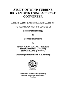 study of wind turbine driven dfig using ac/dc/ac converter