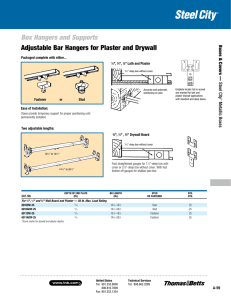 Box Hangers and Supports Adjustable Bar Hangers for Plaster and