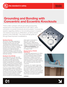Grounding and Bonding with Concentric and Eccentric Knockouts