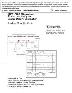 Group Delay Measurement with the Agilent 71500A