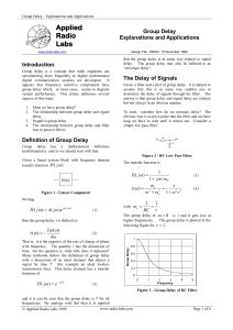 Group Delay - Explanations and Applications