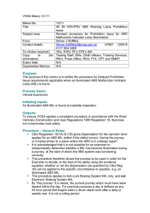 VOSA Memo 12-11 IM 38 HGV-PSV ABS Warning Lamp Prohibition