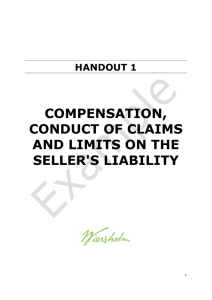 compensation, conduct of claims and limits on the seller`s liability