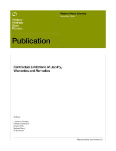 Contractual Limitations of Liability, Warranties and Remedies (PDF