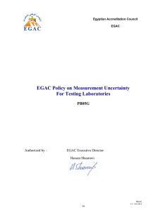 EGAC Policy on Measurement Uncertainty For Testing Laboratories