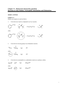 Chapter 11—Homework and practice questions Reactions of Alkyl