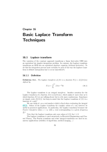 Chapter 16. Basic Laplace Transform Techniques