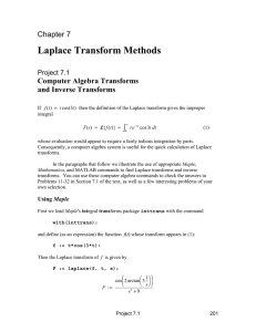 Laplace Transform Methods