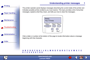 Understanding printer messages