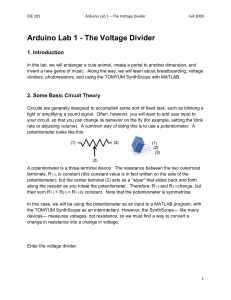 Arduino Lab 1 - The Voltage Divider