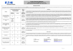 Product Warranty Statement