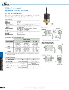 PS82 – Economical Miniature Vacuum Switches
