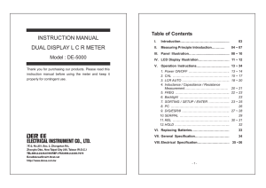 INSTRUCTION MANUAL DUAL DISPLAY L C R METER