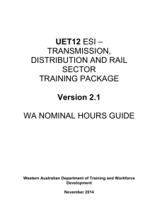 UET12 ESI – TRANSMISSION, DISTRIBUTION AND RAIL SECTOR