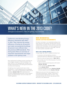 WHAT`S NEW IN THE 2013 CODE? - California Lighting Technology