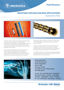 RESISTORS FOR HIGH VOLTAGE APPLICATIONS