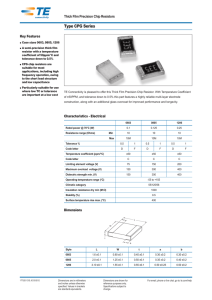 Thick Film Precision Chip Resistors - Type CPG Series