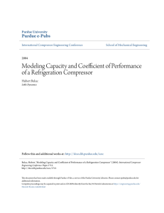 Modeling Capacity and Coefficient of Performance - Purdue e-Pubs