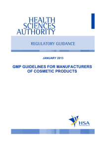 gmp guidelines for manufacturers of cosmetic products