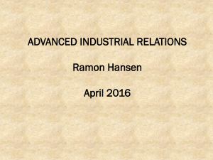 ADVANCED INDUSTRIAL RELATIONS Ramon Hansen April 2016