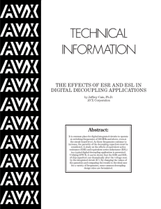 The Effects of ESR and ESL in Digital Decoupling Applications