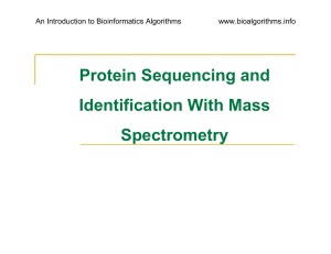 Protein Sequencing and Identification With Mass Spectrometry