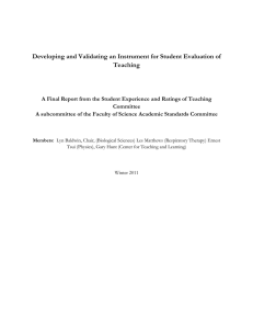 Developing and validating an instrument for student ratings of teaching