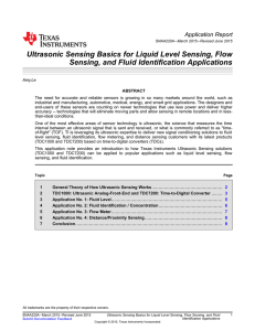 Ultrasonic Sensing Basics for Liquid Level