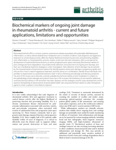 Biochemical markers of ongoing joint damage in rheumatoid arthritis