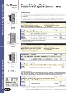 Decorator Fan Speed Controls – Slide