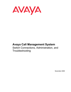 Avaya CMS Switch Connections, Administration