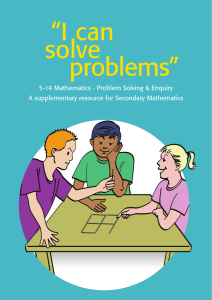 I can solve problems - The Mathematics Shed