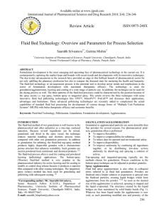 Fluid Bed Technology: Overview and Parameters for Process