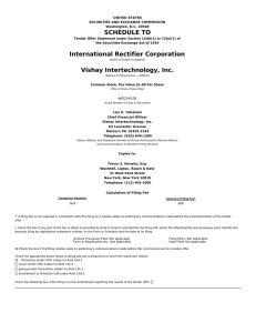 SCHEDULE TO International Rectifier Corporation Vishay