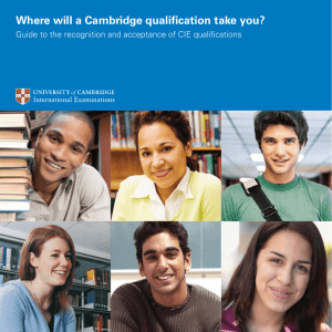 Where will a Cambridge qualification take you?