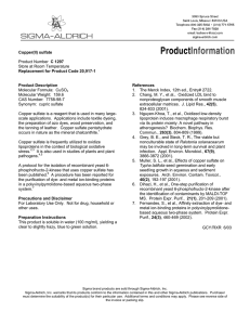 Copper(II) sulfate (C1297) - Product Information Sheet - Sigma
