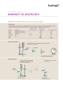 EUDRAGIT® RL 30 D/RS 30 D - Sustained Release with Talc as