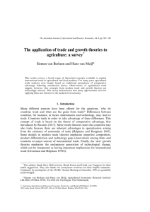 The application of trade and growth theories to