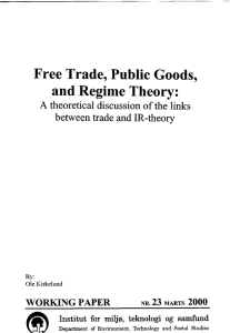 Free Trade, Public Goods and Regime Theory : A theoretical