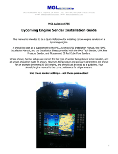 Lycoming Engine Sender Installation Guide