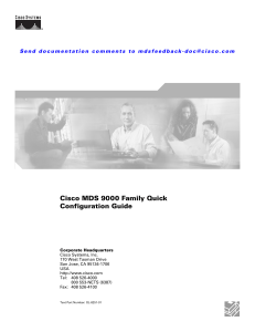Cisco MDS 9000 Family Quick Configuration Guide