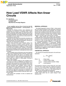 How Load VSWR Affects Non-Linear Circuits Application Note