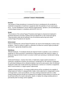 Lockout Tagout Program - Facilities Services