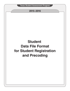 2015–2016 Student Data File Format for Student Registration and