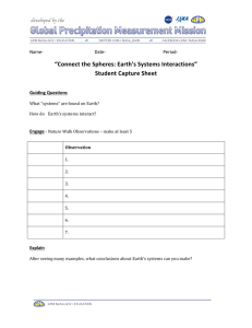 Connect the Spheres: Earth System Interactions Student Capture