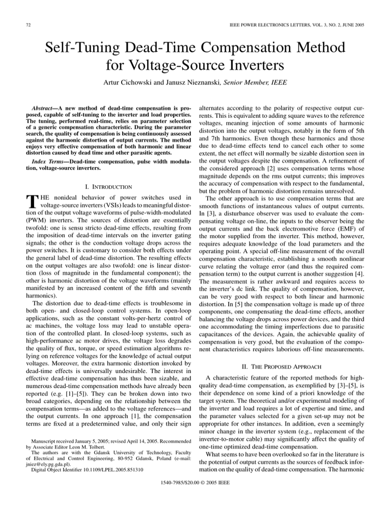 Self-Tuning Dead-Time Compensation Method for Voltage
