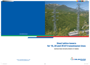 Steel lattice towers for 10, 20 and 35 KV transmission lines