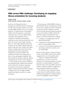 MBA versus MBA challenge: Developing an engaging library