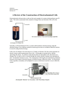 A Review of the Construction of Electrochemical Cells