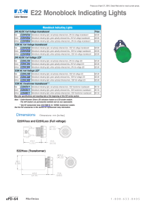 Eaton E22 Monoblock Indicating Lights